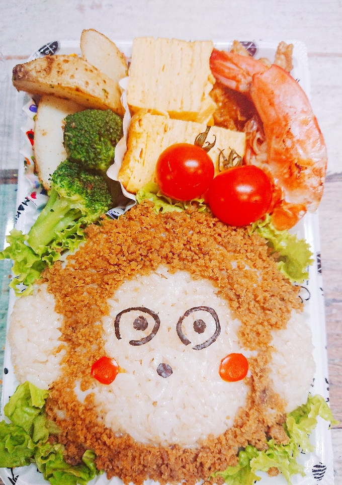 そぼろでおさるのもんきち♪♪キャラ弁♪♪-レシピのメイン写真