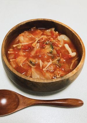 簡単★冷蔵庫の余り物で食べるトマトスープ-レシピのメイン写真
