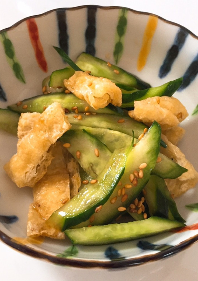 超簡単♬ キュウリと油揚げの麺つゆ和え-レシピのメイン写真
