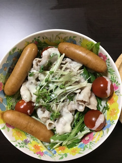 ⭐︎水菜豚の冷しゃぶ!お肉を食べよう⭐︎-レシピのメイン写真