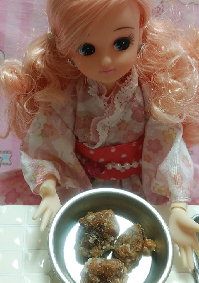 リカちゃんサイズ♡鯨の竜田揚げꕤ*.ﾟ-レシピのメイン写真