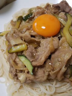 豚バラとひやむぎの混ぜそば-レシピのメイン写真