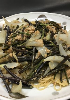 山菜食べよう!簡単!絶品!ワラビパスタ-レシピのメイン写真