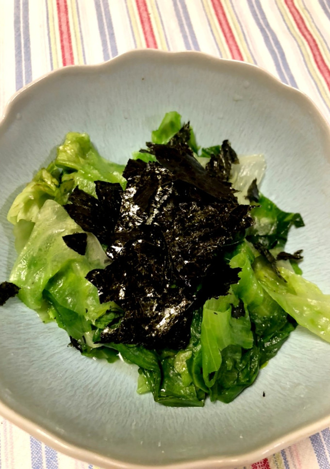 簡単レタスと味付けのりのソテー-レシピのメイン写真