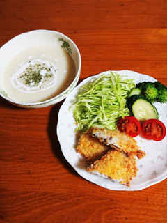 鯵フライとじゃが芋のスープを作りました-レシピのメイン写真