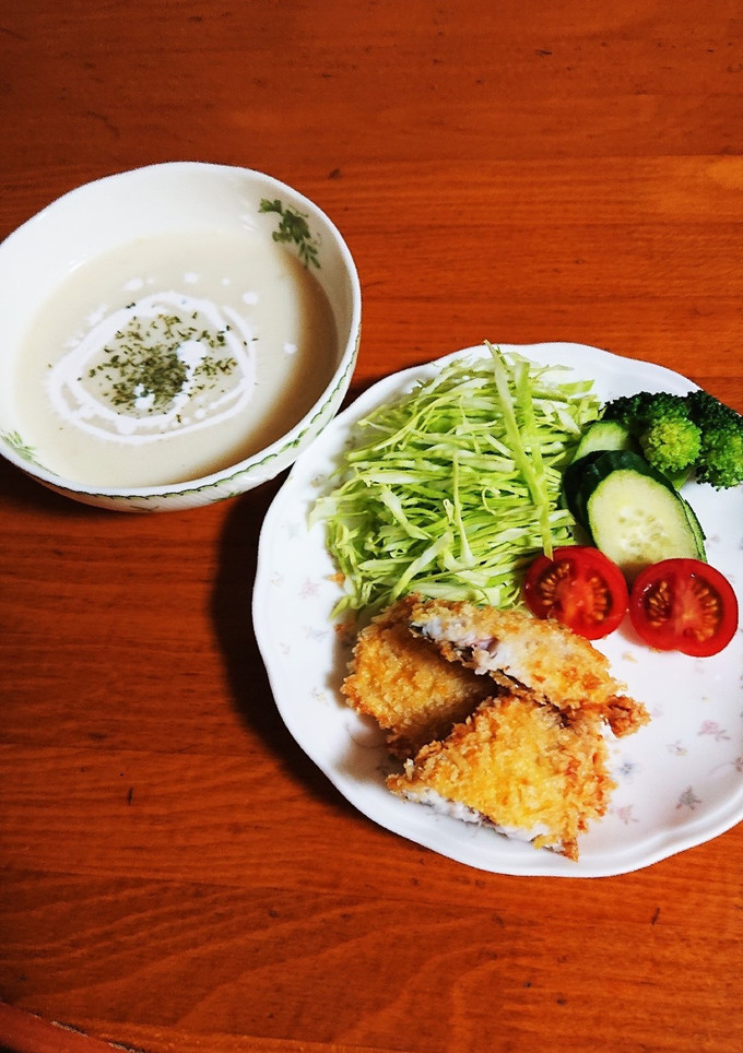 鯵フライとじゃが芋のスープを作りました-レシピのメイン写真