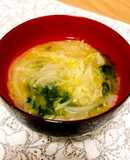 ♡玉ねぎとキャベツとアオサのお味噌汁♡