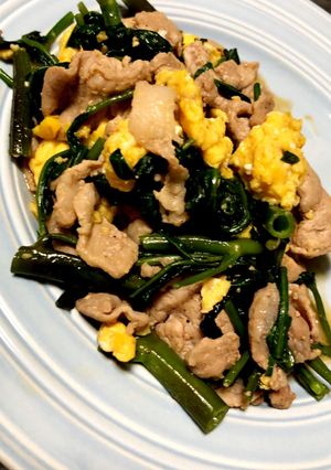 空芯菜と豚肉のオイスターソース炒め-レシピのメイン写真