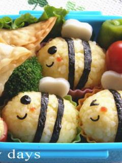 ミツバチさんのおにぎり(キャラ弁)♪-レシピのメイン写真