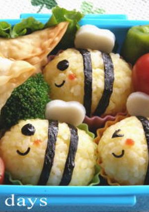 ミツバチさんのおにぎり（キャラ弁）♪-レシピのメイン写真