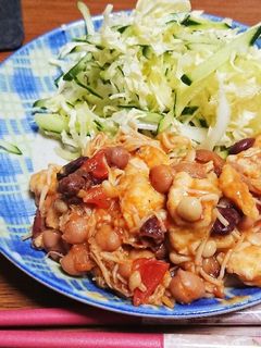 ミックスビーンズと鶏肉のトマト煮-レシピのメイン写真