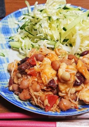 ミックスビーンズと鶏肉のトマト煮-レシピのメイン写真