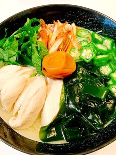 簡単♡梅しそとささみのあっさりにゅうめん-レシピのメイン写真