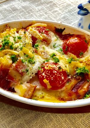 じゃが芋・玉ねぎ・トマトのチーズ焼き-レシピのメイン写真