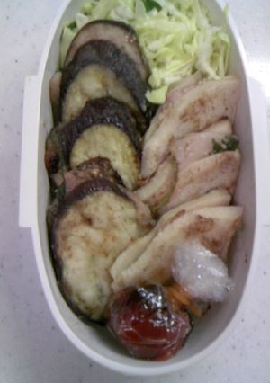 お弁当やおつまみに！ナスと筍ではさみ焼き-レシピのメイン写真