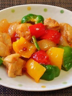 うまし☆鶏肉とパプリカの豆板醤甘酢炒め♪-レシピのメイン写真