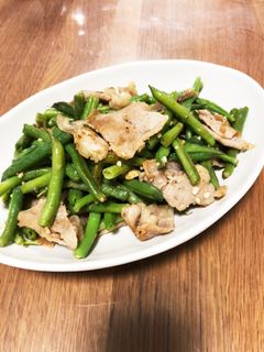 豚こまと三度豆のガーリック炒め-レシピのメイン写真