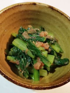 小松菜のはちみつ梅と鰹節和え-レシピのメイン写真