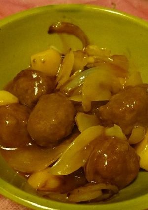 ミートボールと玉ねぎの炒め物-レシピのメイン写真
