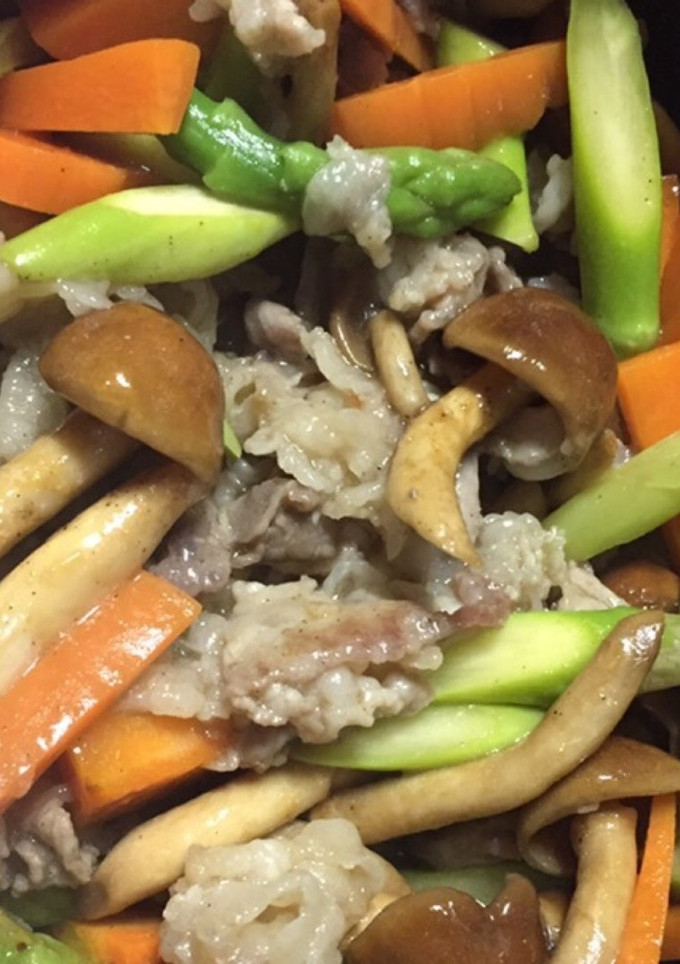 なめこと豚肉の塩炒め-レシピのメイン写真