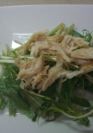 ささみカレーマヨでしゃきしゃき水菜サラダ-レシピのメイン写真