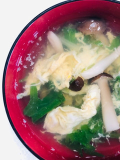 水菜としめじのかきたま汁-レシピのメイン写真