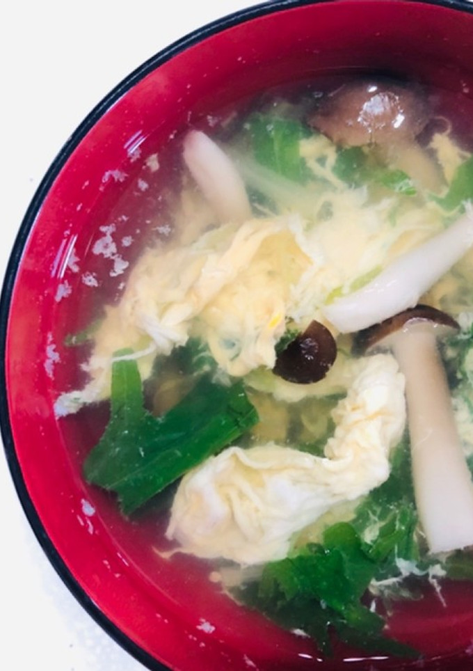水菜としめじのかきたま汁-レシピのメイン写真