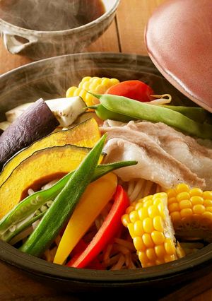 レンジで簡単！豚肉と夏野菜の重ね蒸し-レシピのメイン写真