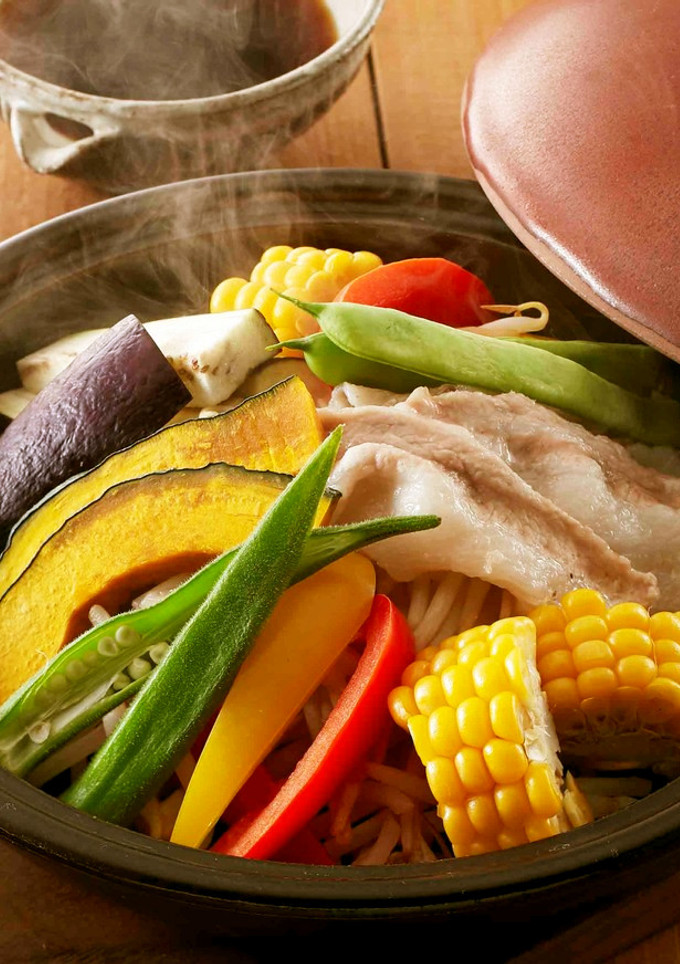 レンジで簡単！豚肉と夏野菜の重ね蒸し-レシピのメイン写真