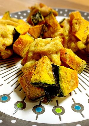 ごろごろカボチャとむね肉のかき揚げ-レシピのメイン写真