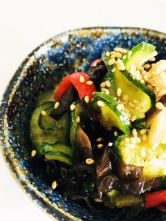 きゅうり、キクラゲ 、カニカマの酢の物-レシピのメイン写真