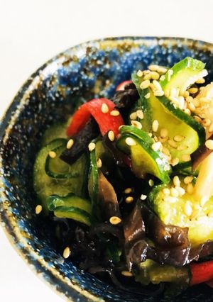 きゅうり、キクラゲ 、カニカマの酢の物-レシピのメイン写真