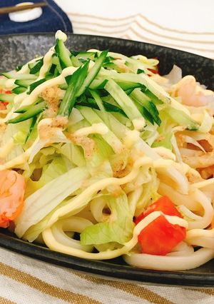 簡単!生姜風味のゴマだれサラダうどん-レシピのメイン写真