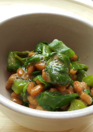 つるむらさきとオクラのネバネバ納豆和え-レシピのメイン写真