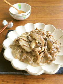 旨味たっぷり◎牛肉ときのこのクリーム煮-レシピのメイン写真