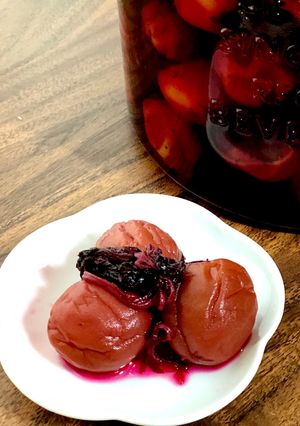 らっきょう酢で美味しい甘い梅干しの作り方-レシピのメイン写真