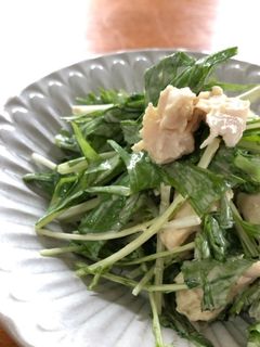 サラダチキンと水菜の柚子胡椒ポン酢サラダ-レシピのメイン写真