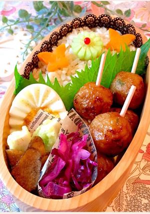 女子中学生　玄米弁当　鶏つくね　詰め方-レシピのメイン写真