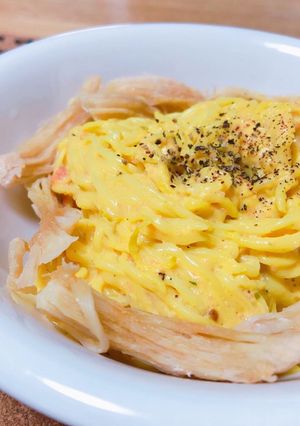糖質ゼロ麺で豆乳たらこカルボナーラ-レシピのメイン写真