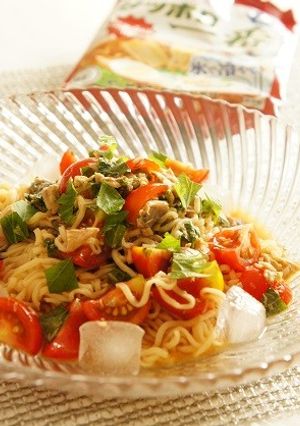 鯖とトマトのしょうゆ冷やしラーメン-レシピのメイン写真