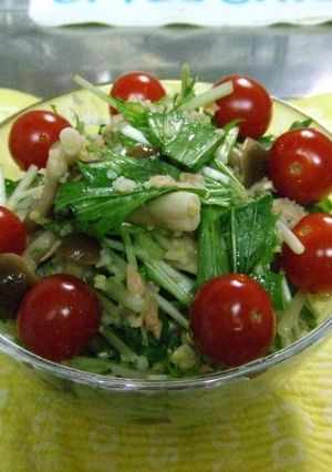 水菜と雑穀、きのこのサラダ-レシピのメイン写真