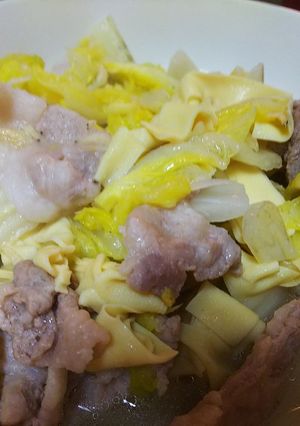 簡単美味・白菜と豚肉の焼うどん-レシピのメイン写真