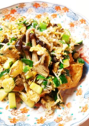 厚揚げと野菜のフワッと卵とじ♬-レシピのメイン写真
