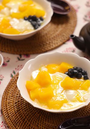 とろける台湾デザート♪豆乳黄桃豆花-レシピのメイン写真