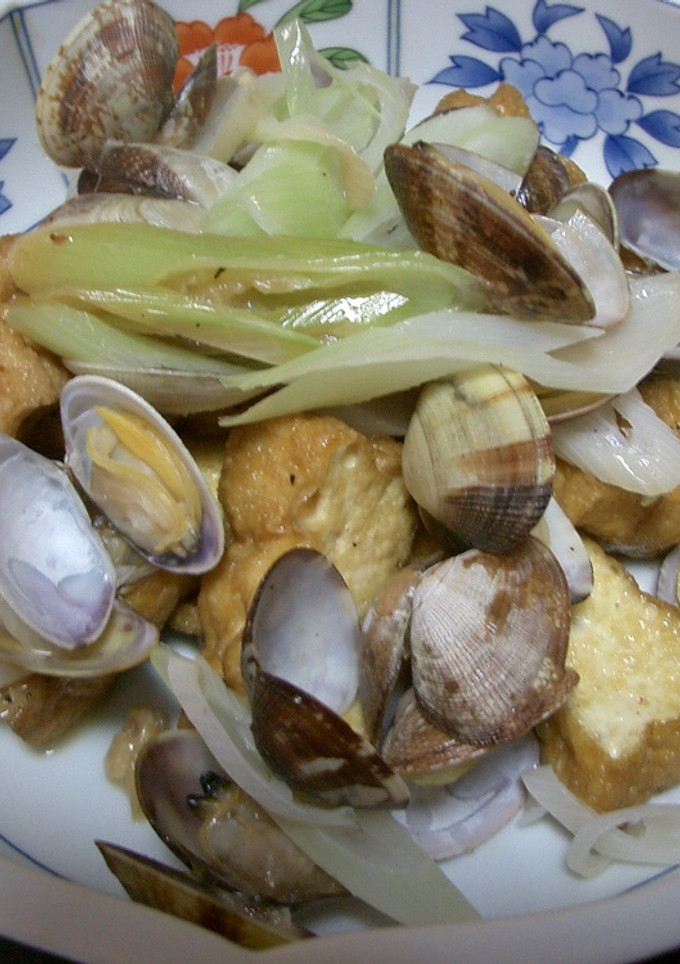 鉄分たっぷり厚揚げとあさりの炒め物-レシピのメイン写真