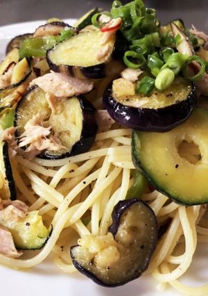 シンプル夏野菜とツナのパスタ-レシピのメイン写真