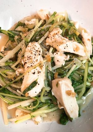 夏バテ防止！鶏と水菜の梅酢バター炒め-レシピのメイン写真