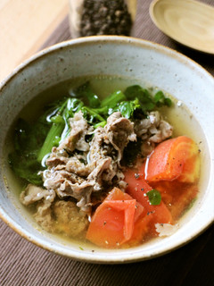 トマトとクレソン☆肉吸い仕立てのスープ-レシピのメイン写真