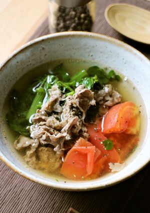 トマトとクレソン☆肉吸い仕立てのスープ-レシピのメイン写真