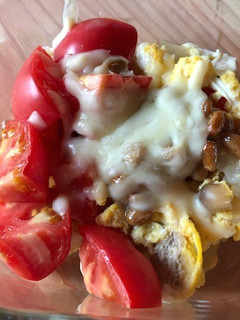 親子丼の納豆チーズ焼き(リメイクレシピ)-レシピのメイン写真